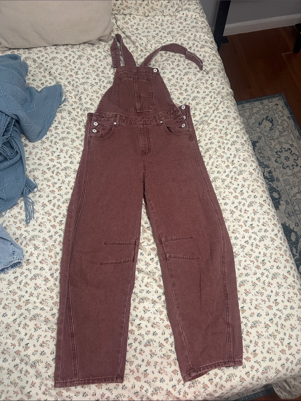 Source Unknown Washed Burgundy Overalls